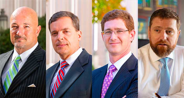 Knoxville Criminal Defense Attorneys Jeff Whitt, Jonathan Cooper, Josh Hedrick, and Cullen Wojcik
